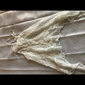 Sheer white lace tank